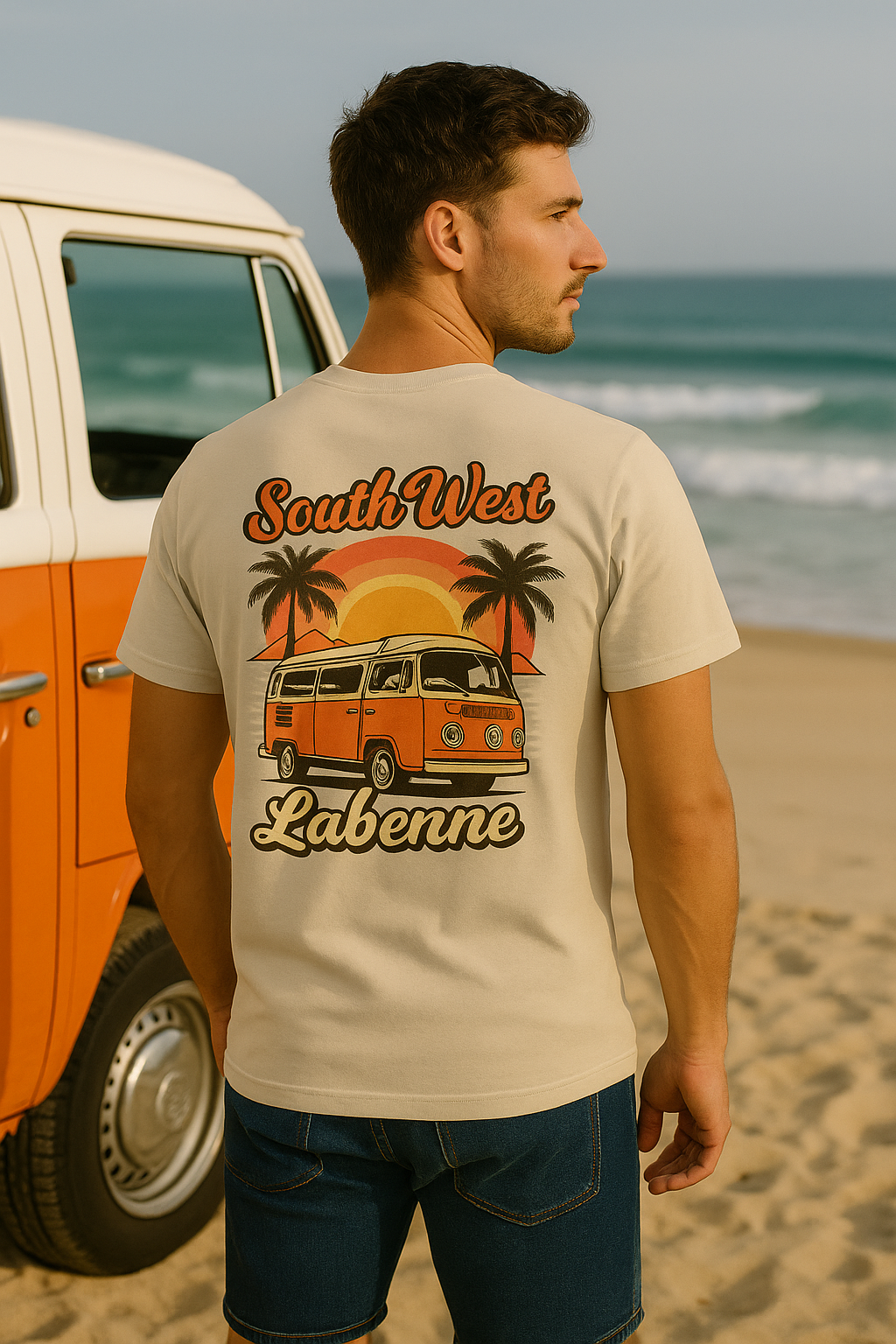 “South West Labenne” Unisex T-shirt — Surf & Sunset Spirit