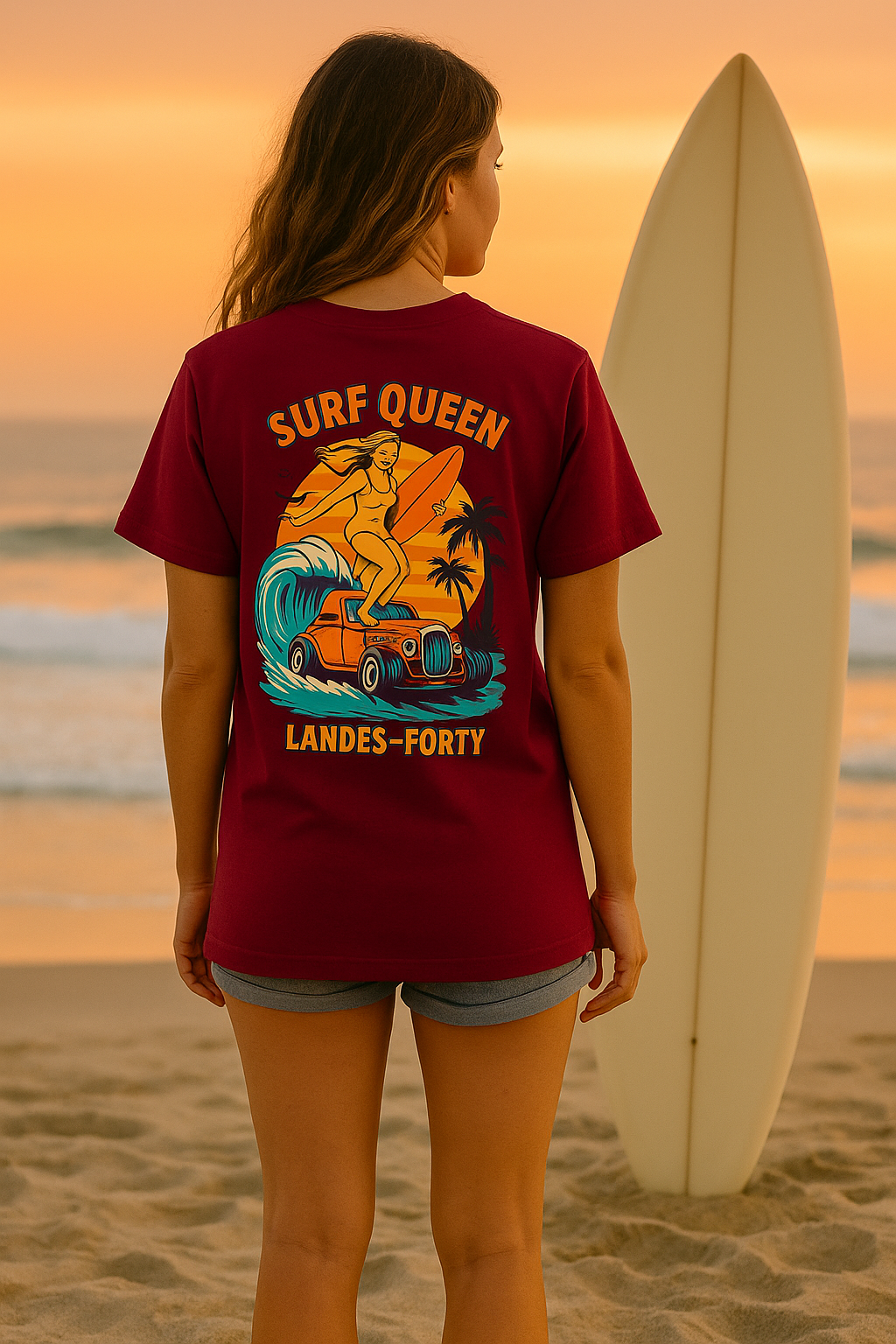 Unisex "Surf Queen" T-shirt — Retro surf style Landes-FORTY