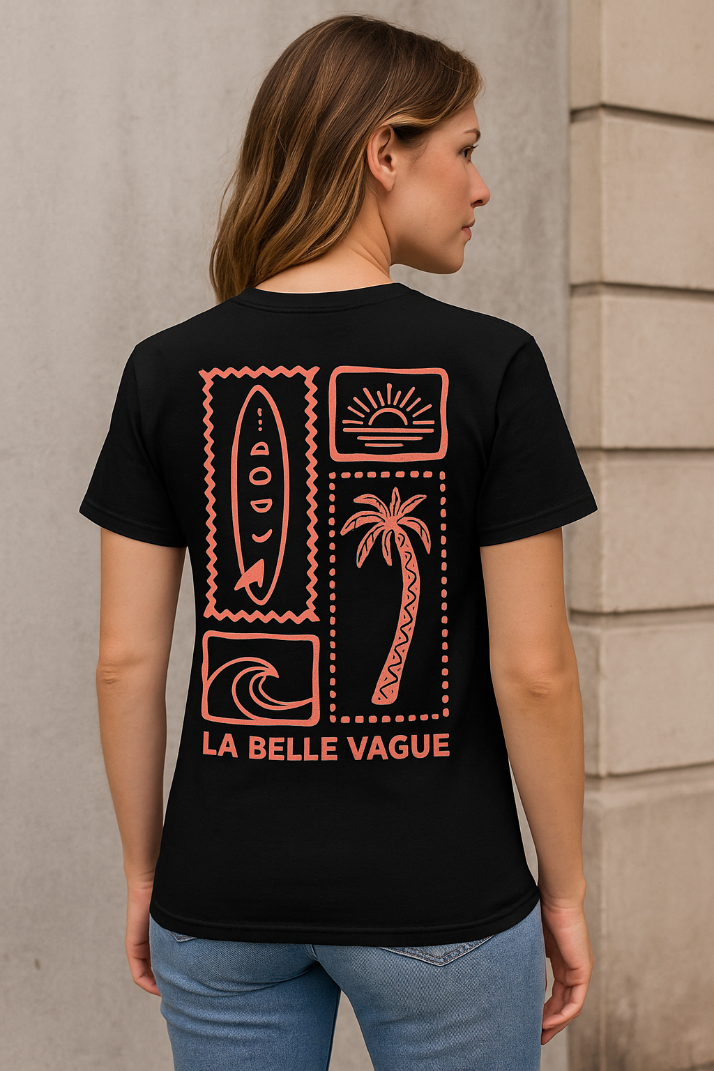 T-shirt unisexe "La Belle Vague" – Style surf et détente