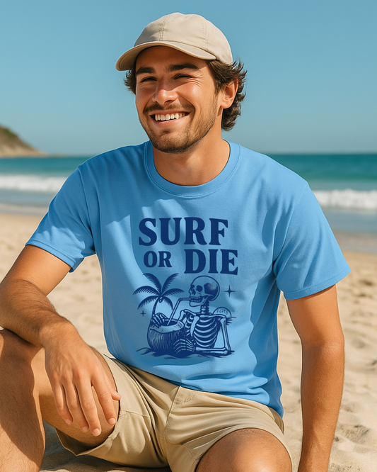 T-shirt Surf or Die – Edition Skull FORTY